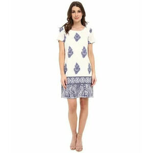 Adrianna Papell Short Sleeve Printed Tunic Dress